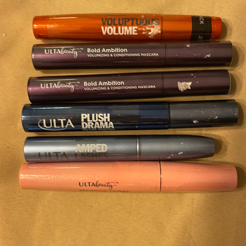 6 Brand new in plastic Ulta Beauty mascaras-all jet black in color